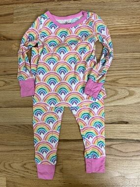 Caden Lane Baby Pajamas Set Bamboo Rainbow Print 12-18 months